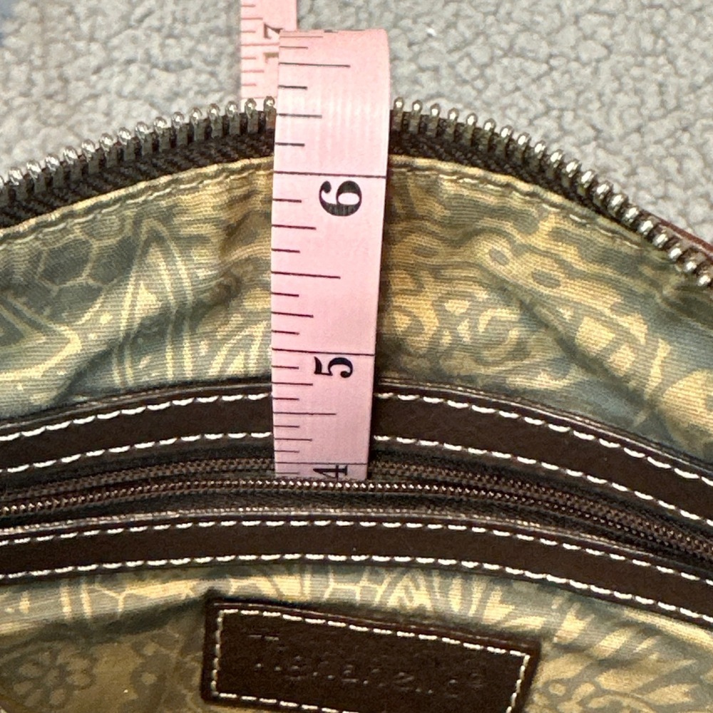 Tignanello Brown Pebbled Leather Crossbody Bag Small Messenger Purse - Picture 9 of 12